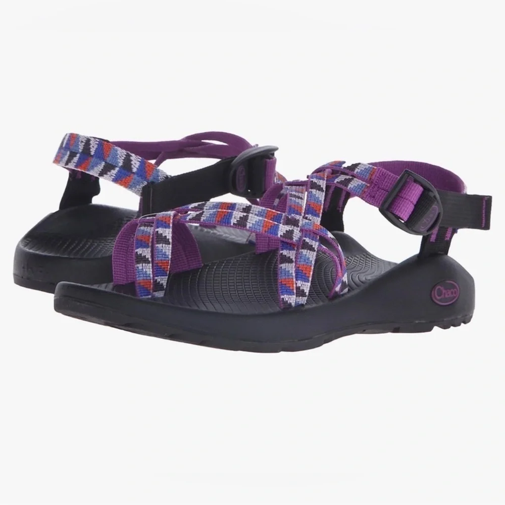 Chaco ZX2 Classic Sandal Women's Toe Loop Purple Geometric Print